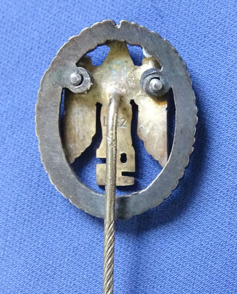 Gau Sudetenland Commemorative Badge Stickpin Marked L/12 (C.E. Junker) - Image 3