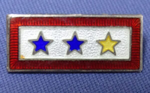 WWI 3 Sons In Service Gold Star Sterling Pin