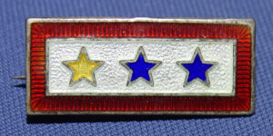 WWI 3 Sons In Service Gold Star Sterling Pin