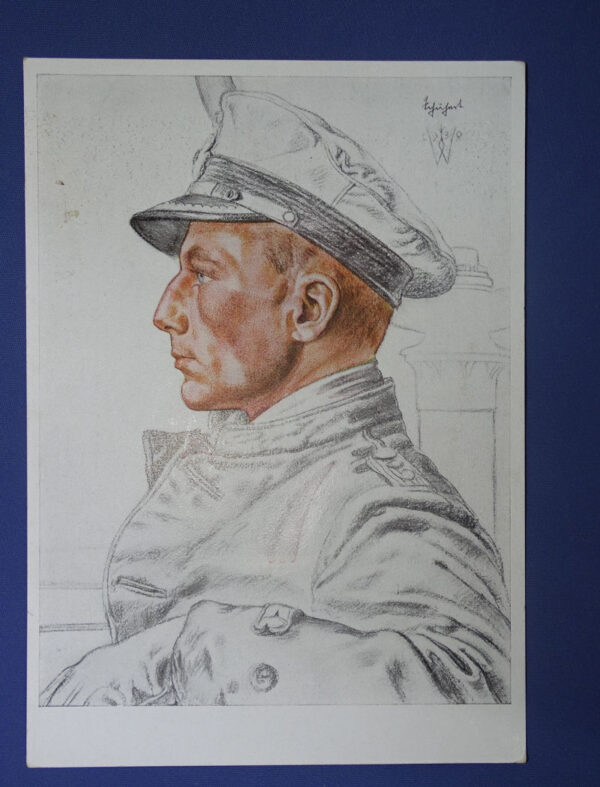 WWII German U-Boat Captain Schubart Post Card 1941