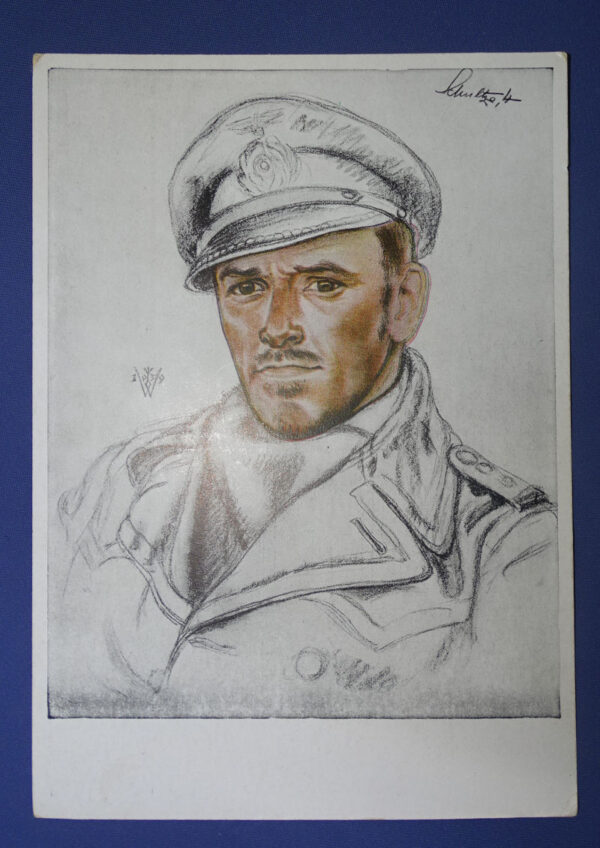 WWII German U-Boat Captain Schulze Post card