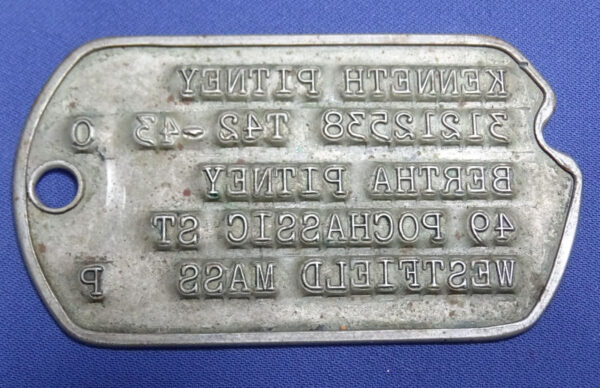 WWII Dog Tag Kenneth Pitney T42-43 - Image 2