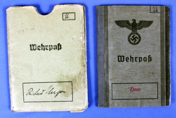 WWII Army Wehrpass of a World War I Veteran with Wehrpass Holder