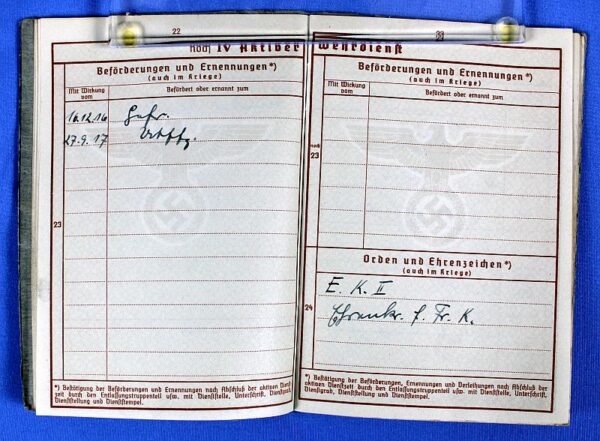 WWII Army Wehrpass of a World War I Veteran with Wehrpass Holder - Image 4