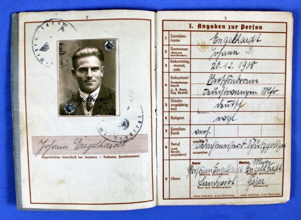 WWII Army Wehrpass of a Police NCO Serving in a Feldgendarmerie Unit - Image 3
