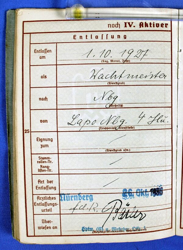 WWII Army Wehrpass of a Police NCO Serving in a Feldgendarmerie Unit - Image 7