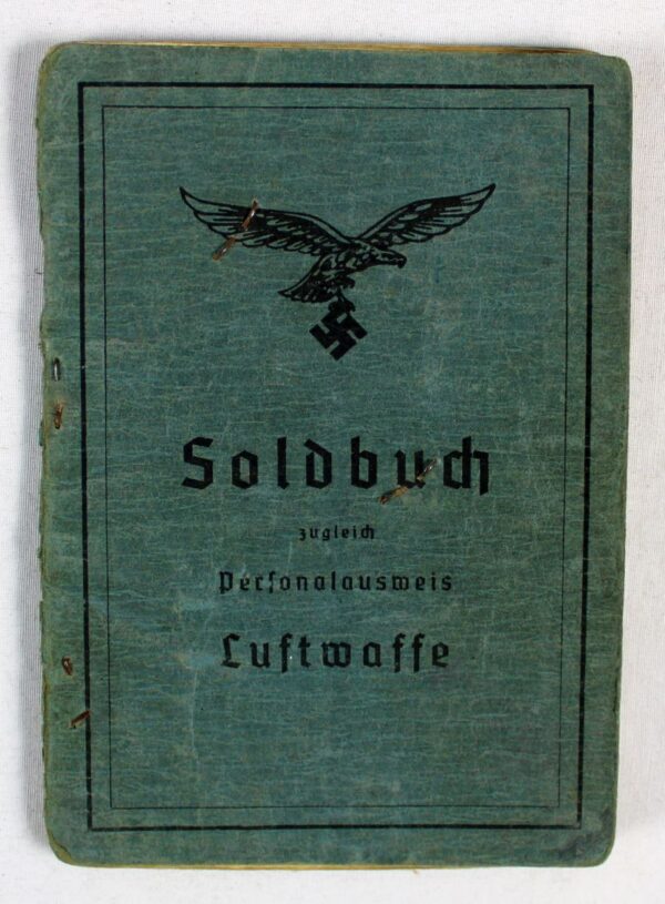 WWII Luftwaffe Soldbuch to a Flak Unit Member