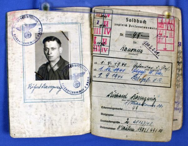 WWII Luftwaffe Soldbuch to a Flak Unit Member - Image 2