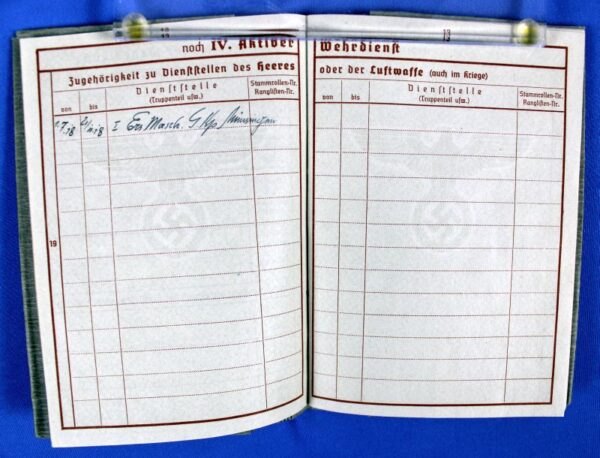 WWII Army Wehrpass of a World War I Veteran with Wehrpass Holder - Image 3