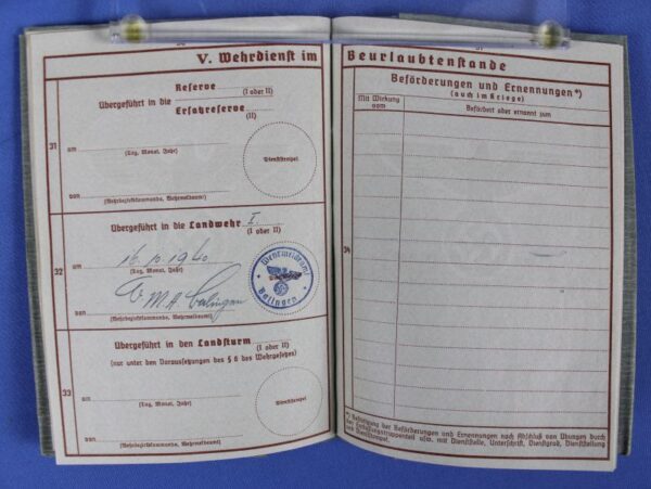 WWII Army Wehrpass of a World War I Veteran with Wehrpass Holder - Image 4