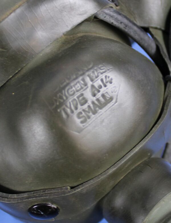 WWII RAF C"Type" Leather Flight Helmet with USAAF Goggles, Oxygen Mask and Avionics - as Worn - Image 8