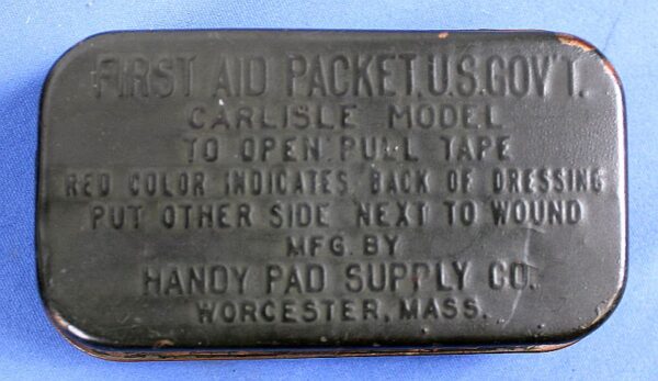 WWII Web Belt with Pistol Holster, Ammo Pouches, Bandage Pouch, and Canteen and Cup Set - Image 7