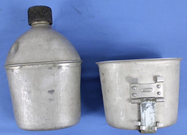 WWII Web Belt with Pistol Holster, Ammo Pouches, Bandage Pouch, and Canteen and Cup Set - Image 8