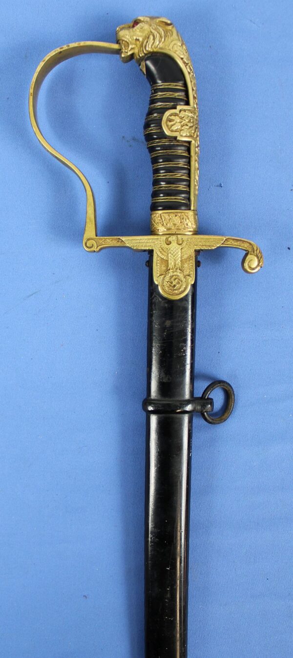 Third Reich Army Officer Lion Head Sword
