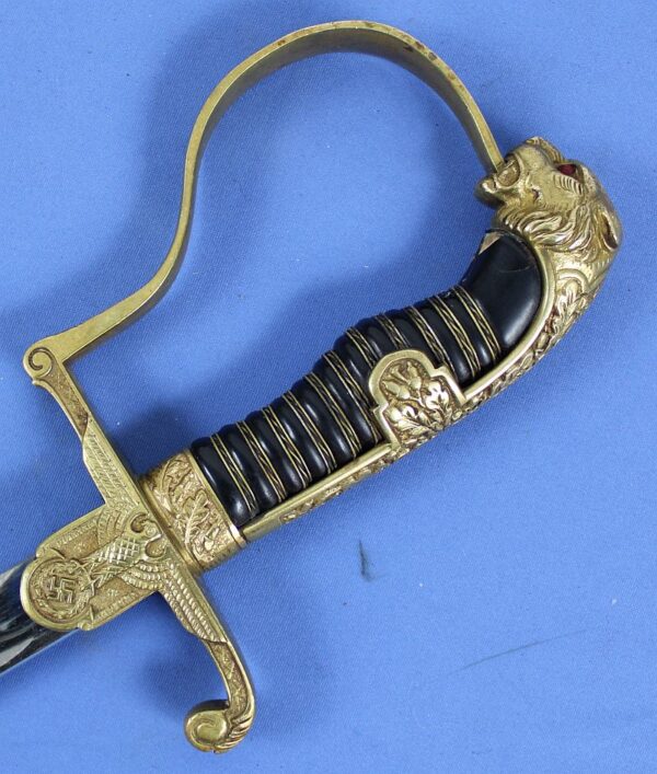 Third Reich Army Officer Lion Head Sword - Image 6