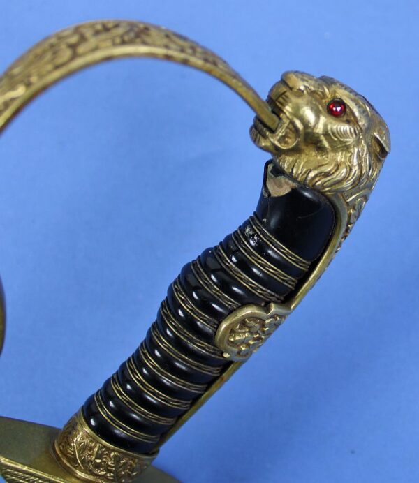 Third Reich Army Officer Lion Head Sword - Image 10