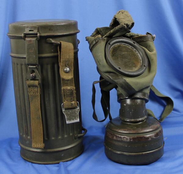 WWII German Gas Mask in Carrying Canister