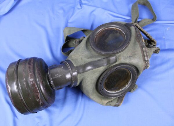 WWII German Gas Mask in Carrying Canister - Image 3
