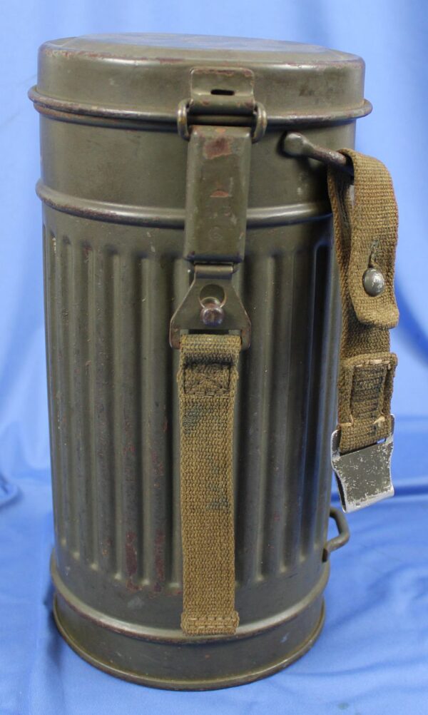WWII German Gas Mask in Carrying Canister - Image 6