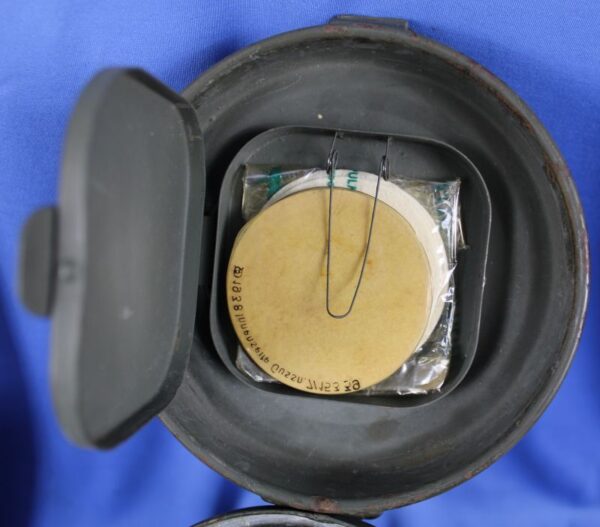 WWII German Gas Mask in Carrying Canister - Image 8