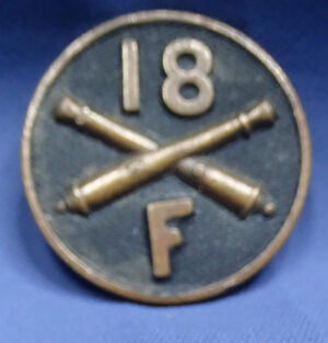 WWI 18th Field Artillery Battery F Collar Disk
