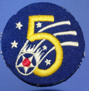 WWII Australian Made 5th Airforce Patch on Wool