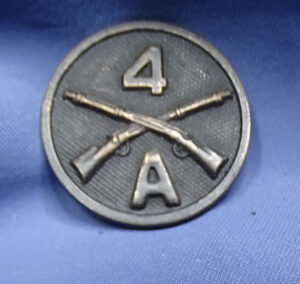 WWI 4th Infantry Co A Collar Disk - 3rd Division