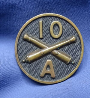 WWI 10th Artillery Battery A Collar Disk - 3rd Division