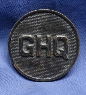 WWI "GHQ" General Headquarters Collar Disk