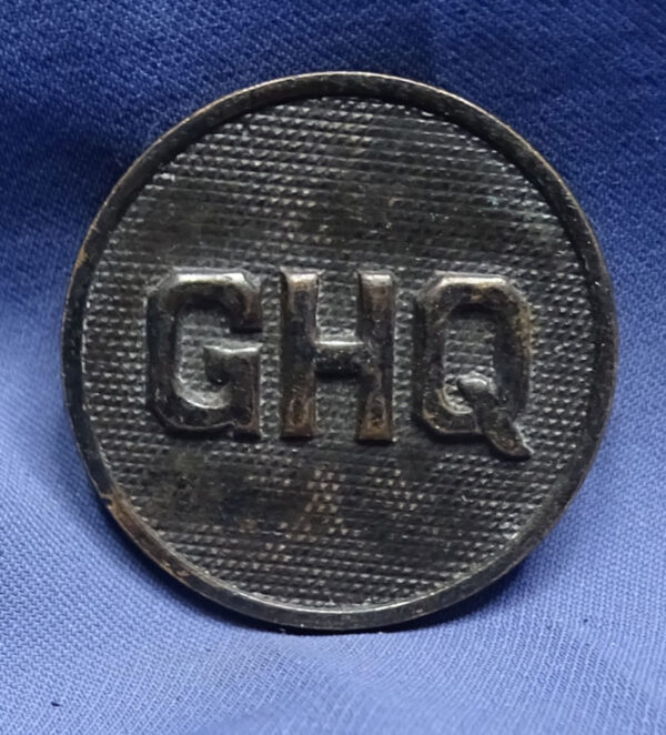 WWI "GHQ" General Headquarters Collar Disk