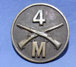 WWI 4th Infantry Co M Collar Disk