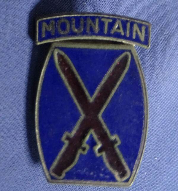 WWII 10th Mountain Division Patch Type DI/Crest