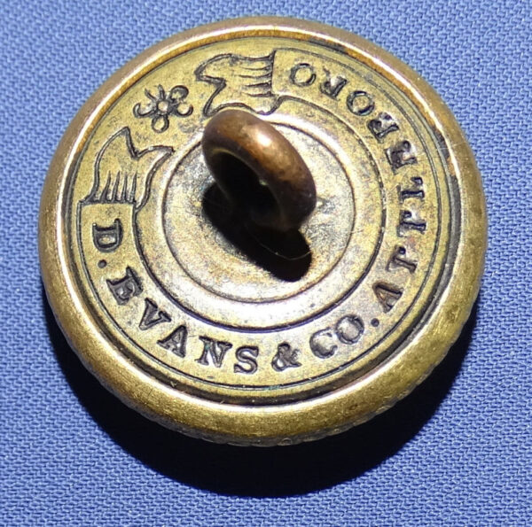 Civil War VMI Cadet Button D. Evans & Co Atterboro - Image 2