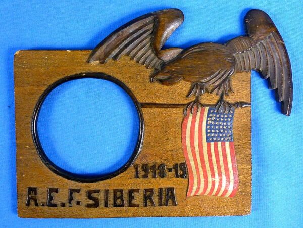 WWI Carved Wooden AEF Siberia 1918-1919 Picture Frame