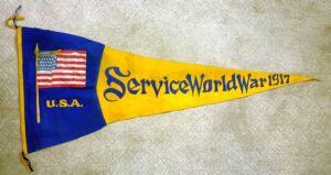 Large Wool World War I Pennant: "Service World War 1917"