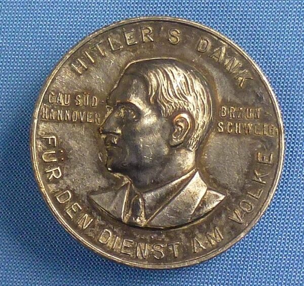 Hitler's Dank Gau Sud Hannover Braunschweig Badge