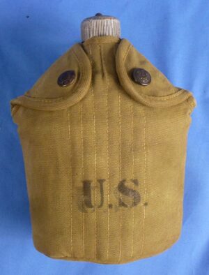 Named 1918 Dated Canteen and Cup Set in Eagle Snap Cover