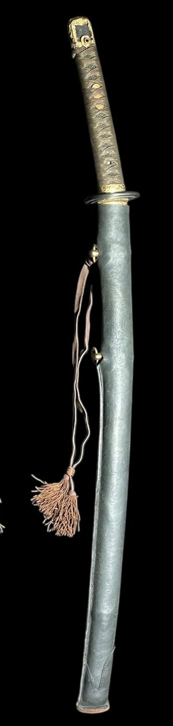 1943 Dated Japanese Navy Kai Gunto Sword Signed Yoshishige With Leather Combat Cover & Knot - Image 3