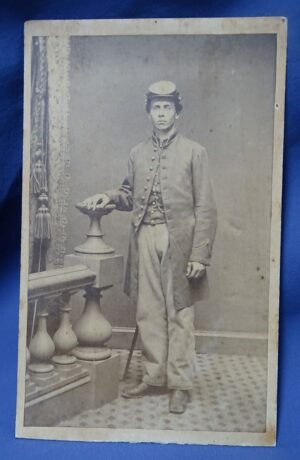 Civil War CDV - Full Length Private in Frock Coat - Portland ME