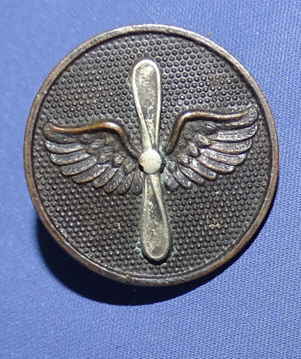 WWI Aero Service Collar Disk With Silver Propeller