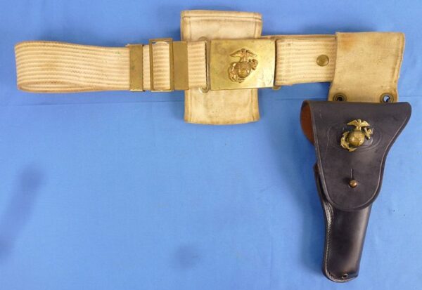 WWII U.S. Marine Corps Dress Pistol Belt and Holster - Image 2