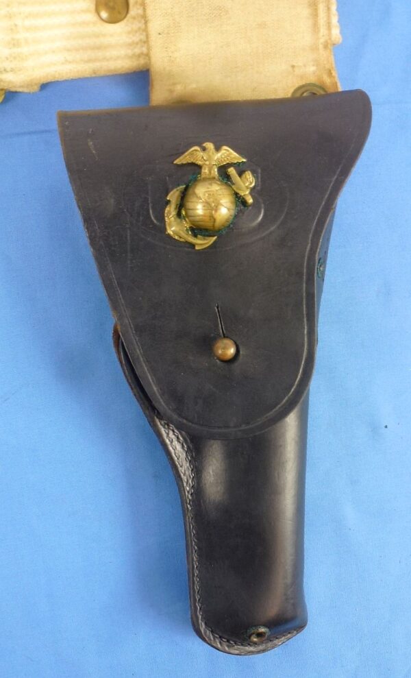 WWII U.S. Marine Corps Dress Pistol Belt and Holster - Image 4
