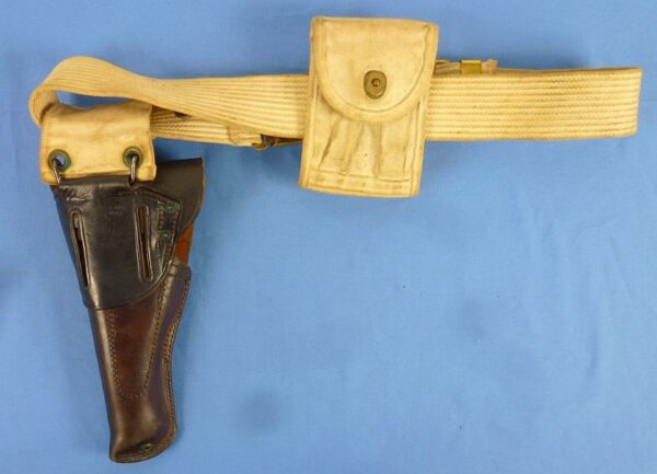 WWII U.S. Marine Corps Dress Pistol Belt and Holster - Image 5