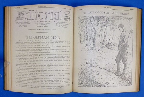 U.S. Marine's WWI Second Division "The Indian" Magazine Book with the Owner's Marine Corps Medal Award Document - Image 13