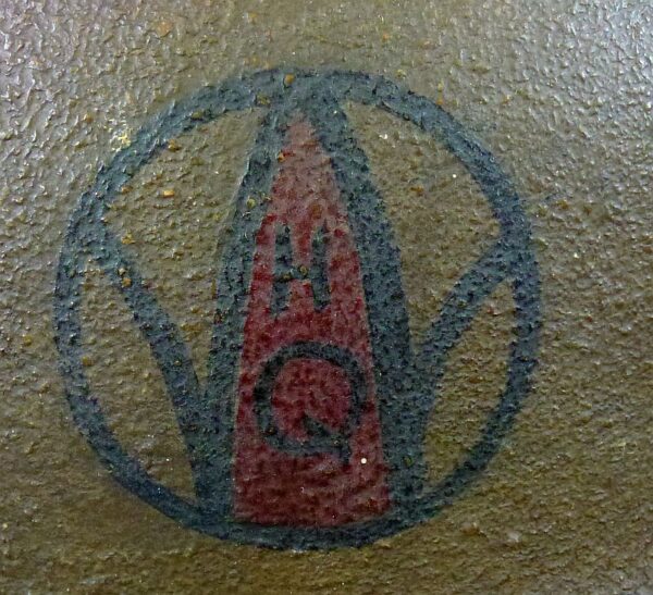 Painted WWI 89th Division Artillery Headquarters M1917 Combat Helmet - Image 2