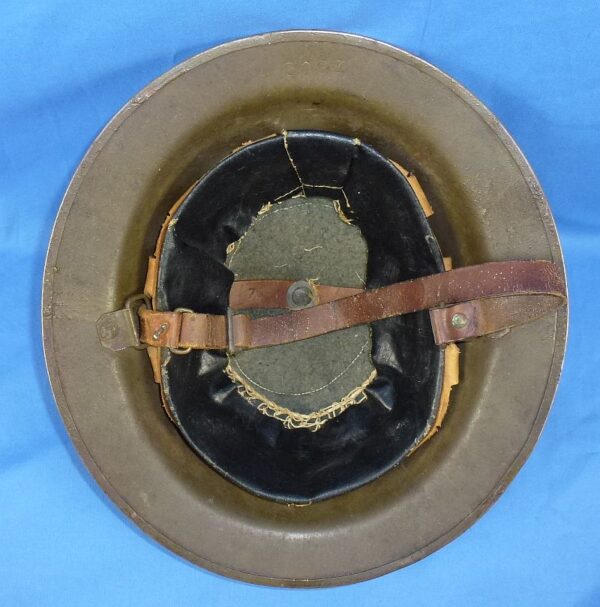 Painted WWI 89th Division Artillery Headquarters M1917 Combat Helmet - Image 6