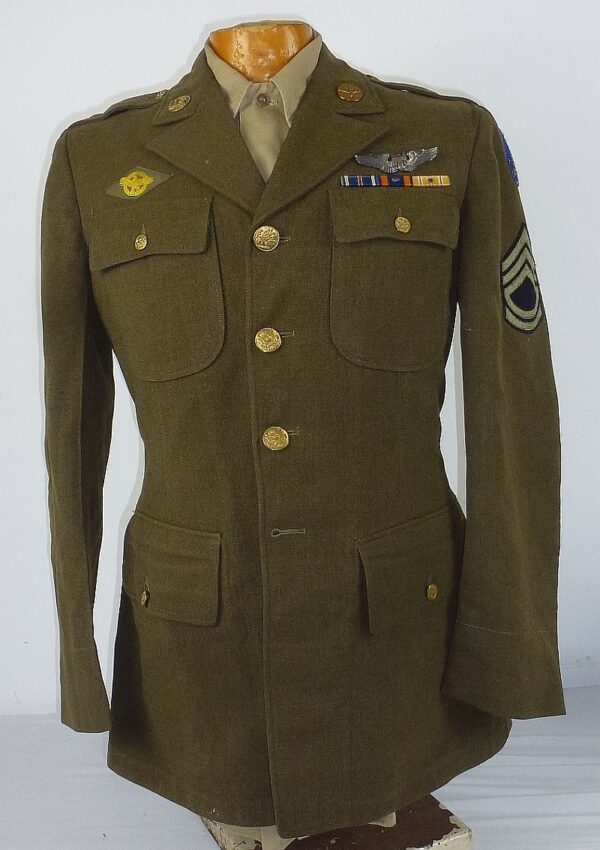 WWII 14th Air Force Sergeant First Class Air Gunner Tunic and A-2 Flight Jacket - Image 2