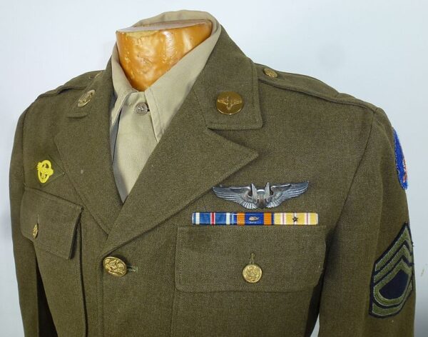 WWII 14th Air Force Sergeant First Class Air Gunner Tunic and A-2 Flight Jacket - Image 3