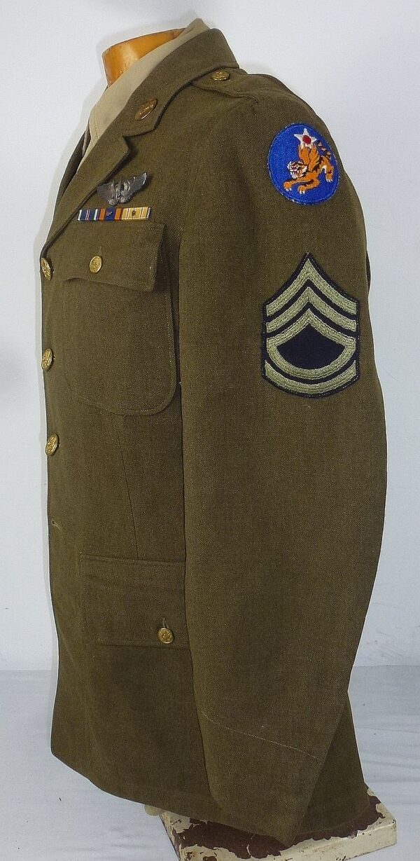 WWII 14th Air Force Sergeant First Class Air Gunner Tunic and A-2 Flight Jacket - Image 4