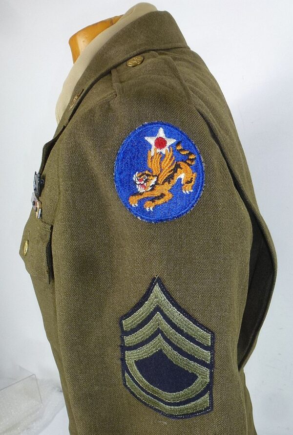 WWII 14th Air Force Sergeant First Class Air Gunner Tunic and A-2 Flight Jacket - Image 5